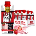Labrada Lean Body Ready-to-Drink Proteina Strawberry Shake, 40g Proteine, Whey Blend, 0 Zahăr, Gluten Free, 22 Vitamine & Minerale, 17 Ounce (Comentariu reciclabil & Lid - Pachet de 12) LABRADA