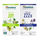 Himalaya Bună ziua Bucurie cu Ashwagandha pentru Îmbunătățirea Mood and Spirits & Hello ZZZs cu Melatonina pentru Sleep Support, 60 Capsule Fiecare - Bundle