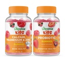 Magneziu de calciu și zinc de viață copii + Probiotic 2 miliarde CFU Copii, Gume Bundle - mare Tasting, Suplimentul de vitamine, Gluten gratuit, OMG gratuit, Guma de mestecat