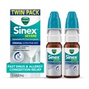 Vicks Sinex SEVERE Alergie & Sinus Nasal Spray, Original Ultra Fine Mist, Decongestant Medicina, Relief de Congestie Nasală din cauza rece sau alergie, Sinus Relief de presiune, 265 Spray-uri x 2