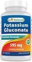 Cele mai bune naturale de potasiu Gluconat Supliment 595 Mg comprimat, 250Count