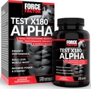 Force Factor Test X180 Alpha Testosteron Booster pentru bărbaţi, Testosteron Supliment cu Brevet Schinduf & L-Citrulline pentru a promova Lean Muscle, Putere, Energie, Putere & Performanţă, 120 Capsule