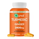 Curcumina Qunol Turmeric cu piper negru & ghimbir, extract de turmeric 2400 mg cu 95% Curcuminoide, Suplimentul suplimentar de putere, Absorbție îmbunătățită, Supliment de sprijin comun, 105 Conte