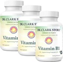 Bernard Jensen Dr. Clark Magazin Vitamina B1 Tiamine 500mg Supliment -Thiamine B1 Supliment pentru sistemul nervos sanatos si metabolismul energetic, gluten-gratuit, lactate gratuit - 100 Gelatina capsule 3Pack