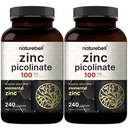 2 ambalaj Concentraţia maximă de zinc 100 mg, Zinc Picolinat Supliment, 480 capsule, zinc vitamina şi imun vitamine pentru funcţie enzimatică şi suport imunitar, non-GMO şi fabricate în SUA