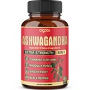 90 Capsule - Capsule suplimentare Ashwagandha - Rădăcină de ghimbir, Turmeric, Rhodiola Rosea & Black Pepper