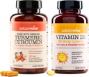 NatureWise Curcumin Turmeric 750mg & Vitamina D3 1000iu pentru articulatii, oase, suport imun [conte 90, 360 conte]