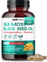 Sea Moss cu Black Seed Oil, Ashwagandha, Turmeric & Moringa 