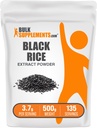 BulkSupplements.com Black Rice Extract de pulbere - Black Rice Powder, Gluten Free Supplement - Nearomat, 3.7g per Serving, 500g (1.1 lbs) (Pachet de 1)