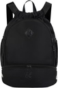 Backpack drawstring cu rucsac de gimnastică cu compartiment de pantofi pentru bărbați Femei String sac sport cu sac de buzunar umed Cinch înot plajă, negru (Patent în așteptare)