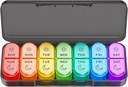 Organizator de pastile săptămânale de 2 ori pe zi - AM PM Organizator de pastile cu 7 zilnic de culoare-codate cazuri mici, dimineață și noapte pastile de călătorie pentru vitamine, medicamente, & Suplimente