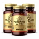 Solgar Zinc Picolinat 22 mg, 100 comprimate (Pachet de 3) - Promovează sănătos pielea - Sprijină sistemul imunitar, normal gust & viziune - antioxidant - non-GMO, Vegan, gluten gratuit, Kosher - 300 Serviri totale