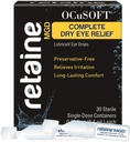 OCuSOFT Retaine MGD Relief complet pentru ochi uscat Picături pentru ochi Lubricante Containere pentru o singură doză, 30 Count (Pachet de 2)