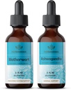 HERBAMAMA Herbal Liquid Drops Kit - Bundle of Motherwort Extract & Ashwagandha Tincture 2 fl oz - Vegan, Non-GMO, Sugar & Alcool-Free - 2 Pack