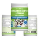 Pet Wellbeing Ultimate Probiotic 9 Tulpini pentru câini și pisici - Suporturi Microbiom Gut și Digestion, Ingrijirea sistemului imunitar, Sănătatea Tractului urinar, FOS, 2,5 miliarde CFU - 11.29 oz (320 g) Pulbere