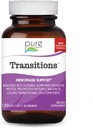 Pure Essence Labs Transitions Vitamine pentru femei, Menopauza Natural Supliment de ajutor pentru a promova echilibrul hormonal, Reduce Flash-uri fierbinți, Swings și transpirații de noapte, 120 capsule