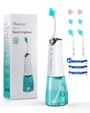Sistem de irigare nazale, Clătire nazală fără fir pentru Sinus Relief & Nasal Care, Electric Neti Pot cu 6 Sfaturi și 40 Packs de sare Irigare nazale Sistem de clătire Kit pentru adulți și copii