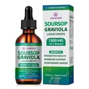 2 Pack Soursop Graviola Leaf Extract Picături lichide Supliment cu Irish Sea Moss & Turmeric pentru Suport Cellular, Immune System Boost, Sănătatea ficatului, Soursop Bitters Lichid 60-Day Supply 4 FL OZ
