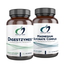 Design-uri pentru Health Magneziu Glycinate Complex (60 capsule) & Digestzymes (60 capsule) Bundle - Enzime digestive pentru gaz ocazional & Blooting cu supliment de magneziu de mare absorbţie