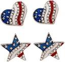 PRETYZOOM Cercei Patriotice Drapel american Picatura ureche pentru femei Bijuterii picatura urechii Lightweight Fashionable Party Accessory