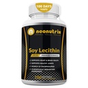 Soy Lecithin Capsules 1200mg (One a Day, 100 Softgels) Supplement Immune Supplement Rich in Phospolipids Supports Metabolism, Brain & Heart Health & Cell Functions Made in the USA Non-GMO by Neonutrix