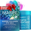 MAREE Solutie de frumusete completa - Sub ochi Geluri si masca de par, Balsam - Marine Colagen, Acid hialuronic, Ulei de cocos si Keratina - Reduce Puffy Eyes & Dark Circles, Hidratare Fine & Frizzy Hair