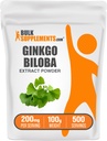 BulkSupplements.com Ginkgo Biloba Extract pulbere - de la Ginkgo Biloba Leaf, Antioxidant Sursa, Herbal Supplement - Gluten gratuit, 200mg per Serving, 100g (3.5 oz) (Pachet de 1)