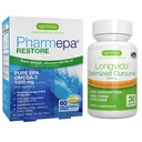 Pharmepa Restore & Longvida Hidralated Curcumin 500mg Bundle, 1000mg Pure EPA Omega-3 Fish Oil & Ultra Biodisponibil Curcumin, de Igennus