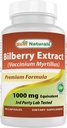 Cel mai bun Naturals Extract de afine capsule 1000 mg (non-GMO) susține viziune sănătoasă, 90 Conte