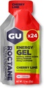 GU Energie octanică Ultra Endurance Energy Gel, Vegan, Gluten-Free, Kosher, și lactate-Free On-The-Go Sports Nutrition pentru rulare, ciclism, drumeții sau schi, 24-Count, Lime de cireșe