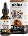 Organic Lions Mane Mushroom Complex - supliment de ciuperci picaturi lichide Tinctura pentru focus, Ceaţă, Suplimente pentru sănătatea creierului - Vegan, Herbal Organic Lion Mane ciuperci, Reishi, Turcia extract de coada 1 oz