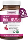Sfeclă organică Root Powder Tablets - Suplimentul extra-rezistență de sfeclă cu extract de piper negru pentru o absorbție îmbunătățită pentru a sprijini Heart Health Nitric oxid de producție și performanța sportivă (3 luni)