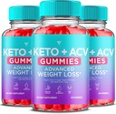 (3 ambalaj) Keto ACV Gummies Avansate pierdere in greutate, ACV Keto Gumies pentru pierderea in greutate Femei Keto + 1000MG Apple Cidru Otet avansat Fat Burn Support Dietary Gummy Supliment Formula (180 Gummies)