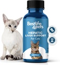 Suport hepatic pentru ficat pentru pisici Dizolvabile, Homeopatice, Digestive Feline Supliment pentru Detoxifiere Ficat și Absorbție Nutrient 100% Toate naturale, ușor de dat, fără substanțe chimice sau aditivi, 400 pastile