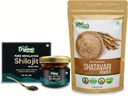 ORGANIC ZING Shatavari pulbere- 454g & Shilajit Resin- 20g