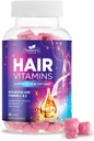 Gume de păr vitamine cu 5000 mcg Biotin, suport de crestere a parului Gummy, Premium vegetarian non-GMO cu vitamine E & C pentru mai puternic, păr frumos, piele & unghii, Biotin Gumies Supliment - 60 Gume