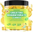 Creatine Monohidrat Gummies 5600 mg pentru bărbaţi şi femei, 120 CT Gume de creaţie masticabile pentru suport muscular, energie Boost, 5,6g de Creatin Monohidrat per Servire - Zahăr liber, Vegan (Aroma de lemon)