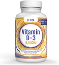 90 Capsule vegetale Vitamina D. D3 5000 UI (125 MCG) Supliment alimentar de susţinere imună de mare potenţă. Recuperare musculară sănătoasă avansată. Formula non-GMO