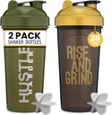 [2 Pack] 28oz Shaker Sticluță cu citate motivaționale (Black/Gold & Moss) 