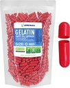 XPRS Nutra Dimensiune 0 Capsule goale - 1000 Capsule gelatinoase goale - Pastile capsule DIY Umplere - Capace pure de gel pentru pastila bovină pentru suplimentele dumneavoastră (roşu)
