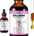 Colagen lichid pentru pisici Pielea și Coat Supliment pentru pisici Colagen pentru pisici Suport Mâncărime Ajutor, Sănătate comună Cat Colagen picătură cu alergii, Colagen bovine, vitamina C, Biotin, MSM 2 fl.oz