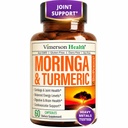 Moringa + Curcumin Turmeric Supliment pentru sănătate comună, sănătate gută, energie și sprijin imunitar - Formula de wellness totală - Curcumin Tumeric cu capsule pure Black Pepper & Moringa - 60 Conte