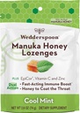 Wedderspoon Manuka Honey Imunity Lozenges, Cool Mint, 2.6 Oz (Pachetul din 1), Original New Zealand Honey, Boost Imunity În termen de două ore