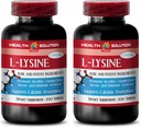 Comprimatele de L-Lysine 1000 mg - L-LYSINE 1000MG - Promovează pielea sănătoasă - L-L-Lysine Tablets - L-Lysine 1000mg Tablets - L-Lysine Supliment - L-Lysine Ointment - Lysine 1000mg Tablets, 2 flacoane 200 Tabs