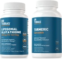 Dr. Tobias Curcumina Turmeric şi glutationa lipozomal - Susţine sănătatea comună, funcţia imună şi vitalitatea pielii - Vegan, non-GMO