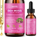 Sea Moss Advanced Liquid Drops, 3000mg Organic Sea Moss lichid cu ulei de semințe negru și irlandez Seamoss Gel, Raw Sea Moss Sprijin Imunity, Joint, Digestive Health, 60ml-L8