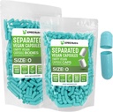 XPRS Nutra Vegan Dimensiune 0 Capsule separate - 1000 capsule Premium goale separate în pungi - pastile 0 pentru umplere suplimentară DIY (Aqua)