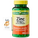 Spring Valley Zinc 50 mg, 200 Conte, Supliment alimentar Caplete pentru sănătate imună, Suplimente imune de zinc, Bundle cu 45 Diabet zaharat Lual Decodat