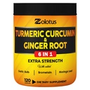 6 din 1 capsule de Curcumina Turmerica + Ginger, 95% Curcuminoide cu ghimbir, usturoi Bulb, Bromelain, Moringa, Pepper negru - 120 capsule