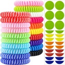 Brăţări de ţânţar 20 Pack, înfăşurat individual Bande de ţânţari repelenţi cu 60 buc. de ţânţari lipicios replicant patch-uri, DEET Free Insect Bug Wristbands replicant pentru adulţi pentru copii